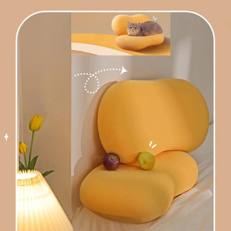Luxurious memory foam pillow designed to cradle the head and neck like a cat's soft belly, providing unmatched comfort and support for deep, restorative sleep.