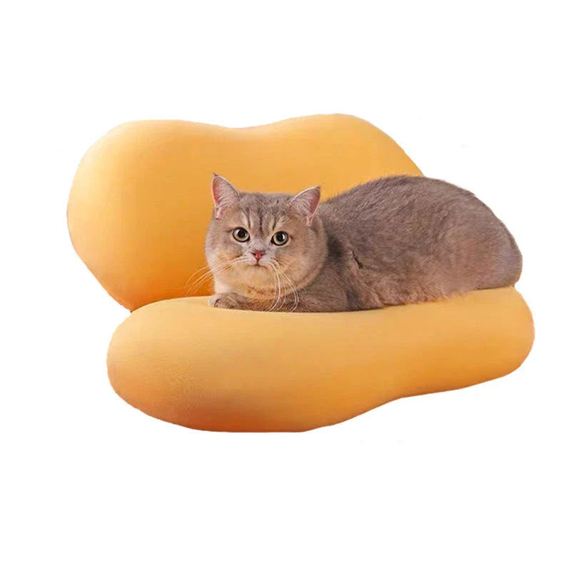 Luxurious memory foam pillow designed to cradle the head and neck like a cat's soft belly, providing unmatched comfort and support for deep, restorative sleep.