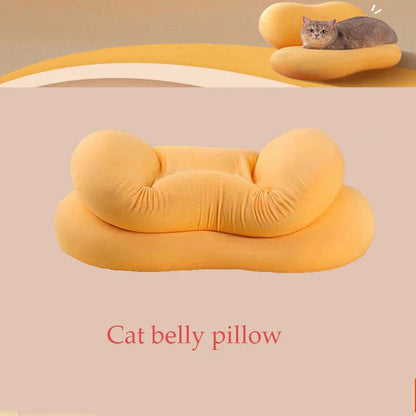 Luxurious memory foam pillow designed to cradle the head and neck like a cat's soft belly, providing unmatched comfort and support for deep, restorative sleep.