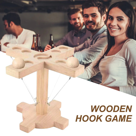 Hand-crafted Loop Throwing Game DIY Kit with wood and iron construction for indoor and outdoor fun