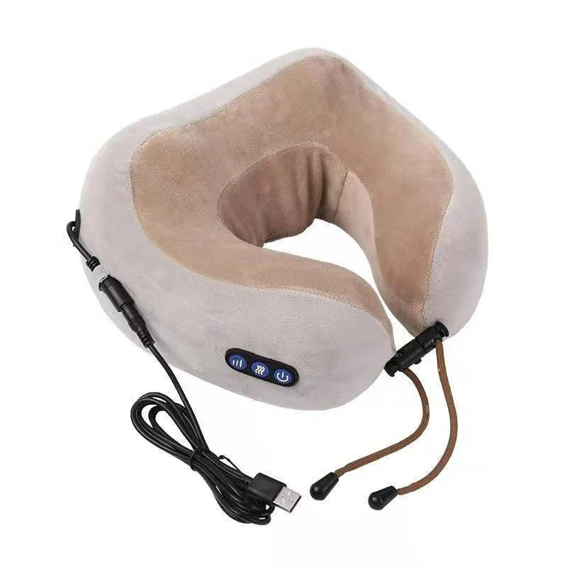 Therapeutic Neck Massage Pillow with Kneading, Vibration, and Heat Functions for Relaxation and Stress Relief