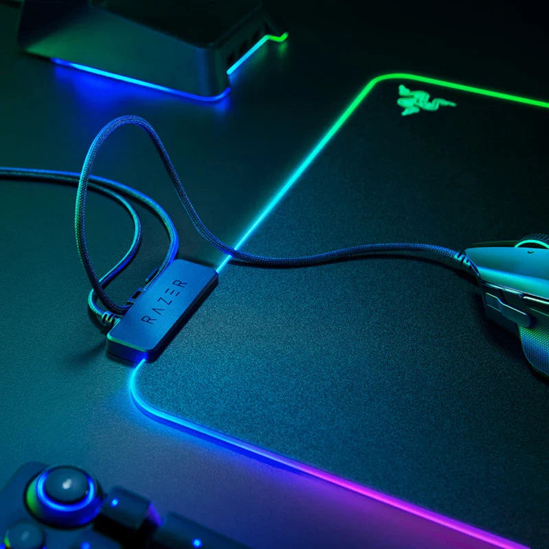 Razer Firefly Hard V2 RGB Gaming Mouse Pad with Customizable Lighting, Micro-Textured Surface, and Cable Management