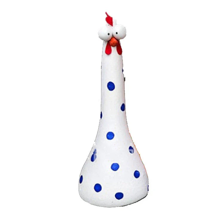 Decorative Chicken Statues in various vibrant colors for garden, patio, and yard decor