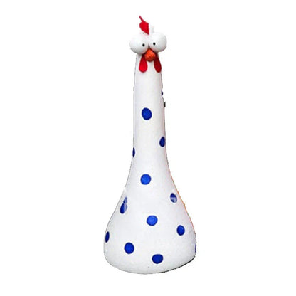 Decorative Chicken Statues in various vibrant colors for garden, patio, and yard decor
