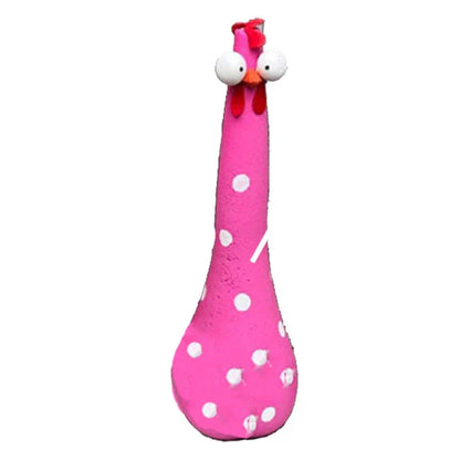 Decorative Chicken Statues in various vibrant colors for garden, patio, and yard decor