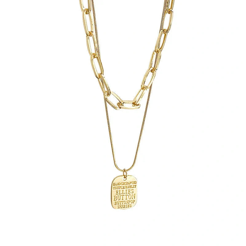 Punk vintage multi-layer gold portrait choker necklace with adjustable chain