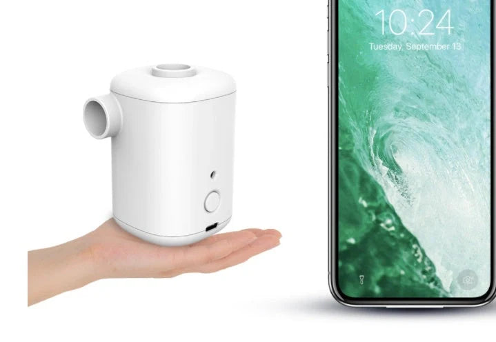 Mini electric inflator with USB charging for swimming rings and inflatables
