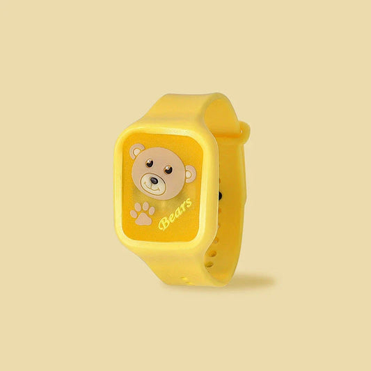 Colorful, adjustable mosquito repellent bracelet for kids with cartoon designs, providing safe, non-toxic protection for outdoor activities