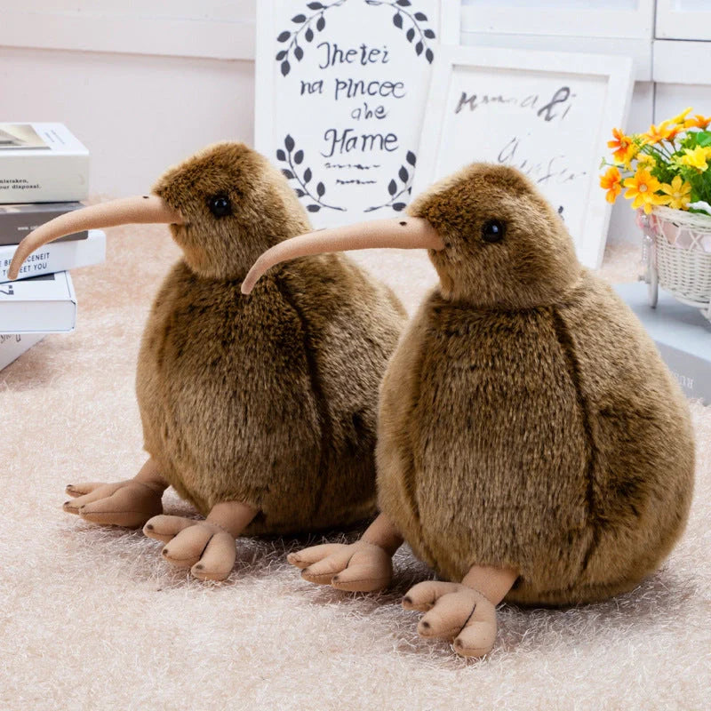 Simulation Kiwi Doll New Zealand National Bird Table Plush in brown