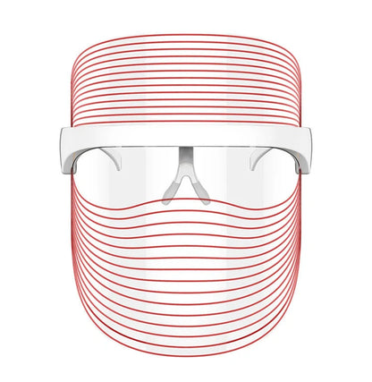 7 Colour LED Mask for skin rejuvenation with red, blue, and yellow light therapy options