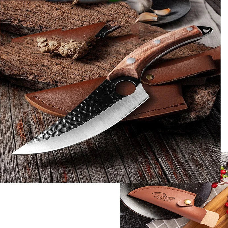 5CrMoV15 high carbon steel butcher knife set for professional meat processing
