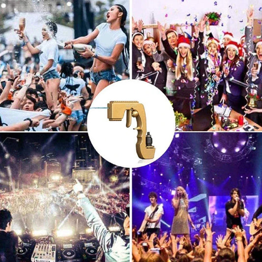 Versatile Champagne Sprayer with adjustable spray controls and stopper/pourer functionality for parties and celebrations