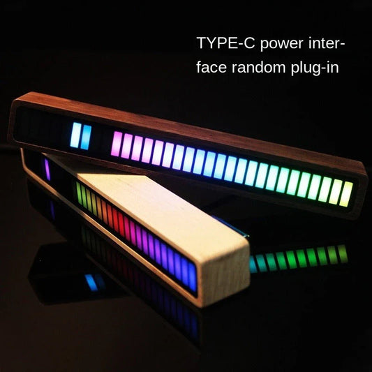 Bluetooth-enabled rhythm light strip with voice control features customizable RGB lighting, built-in microphone, and wireless connectivity for car and home use