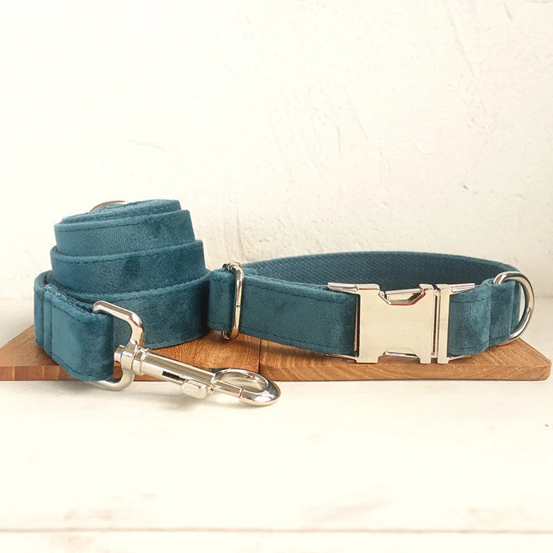 Premium Velvet Traction Rope Set with Sturdy Metal Buckle in Emerald Green