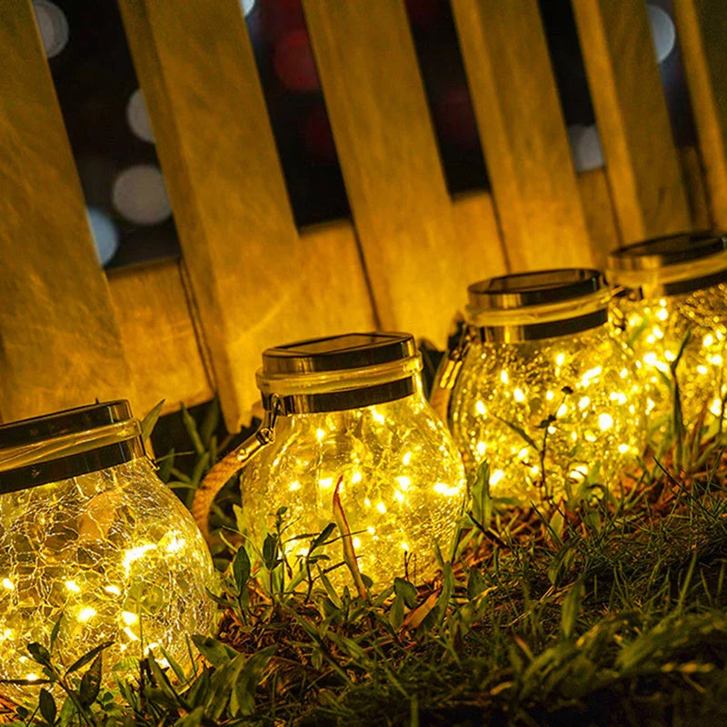 Spherical glass solar LED garden lamp with waterproof design