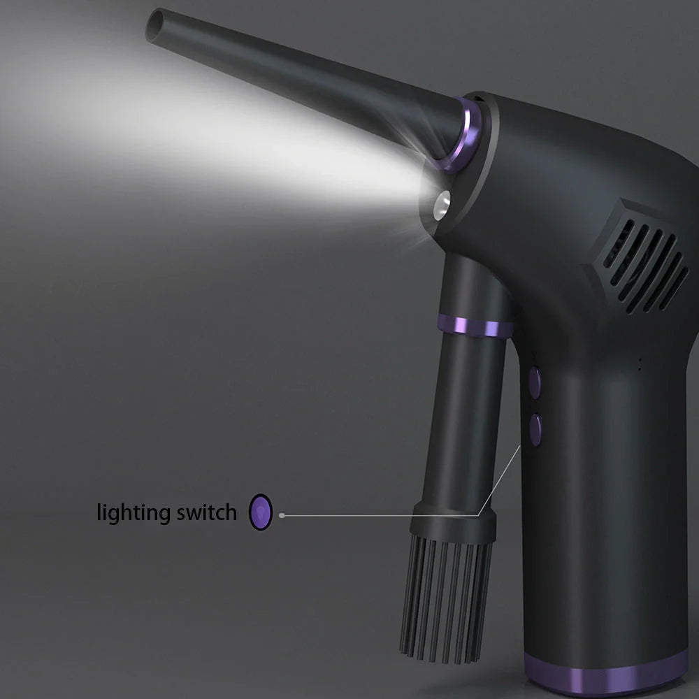 Cordless Air Duster for cleaning electronics with 70m/s air thrust and eco-friendly design