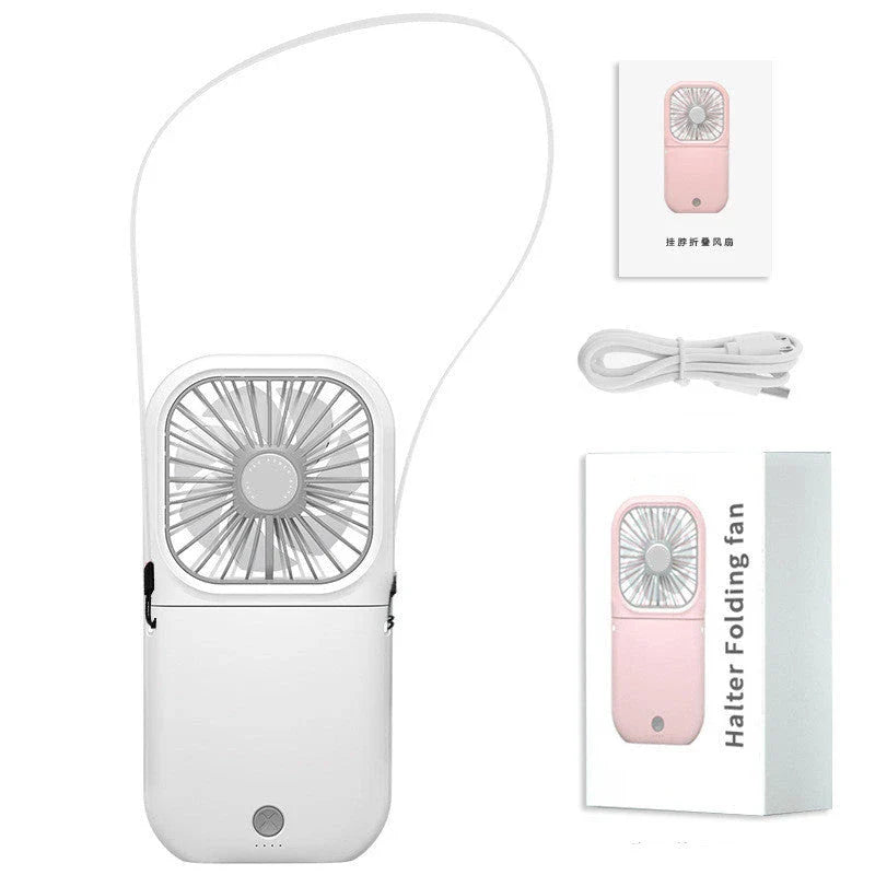 Hands-free neck cooler fan with adjustable airflow, long-lasting battery, and portable design for versatile use