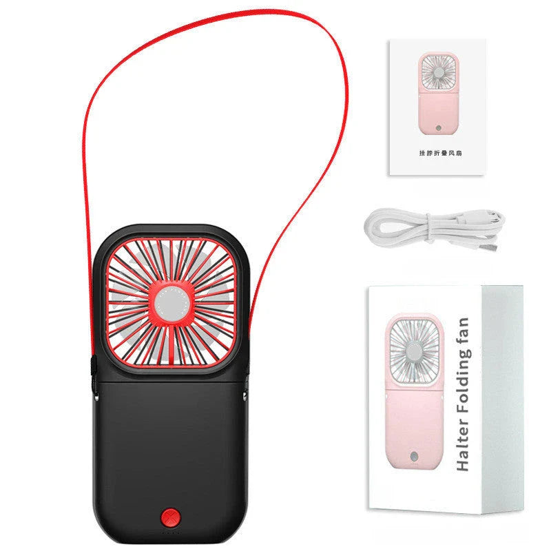 Hands-free neck cooler fan with adjustable airflow, long-lasting battery, and portable design for versatile use