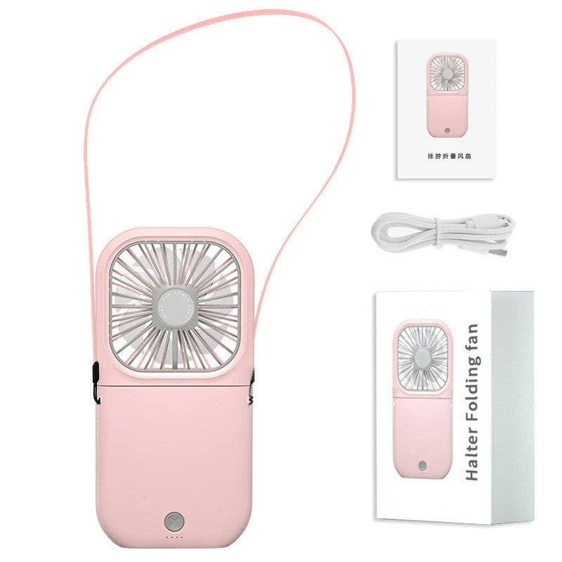 Hands-free neck cooler fan with adjustable airflow, long-lasting battery, and portable design for versatile use