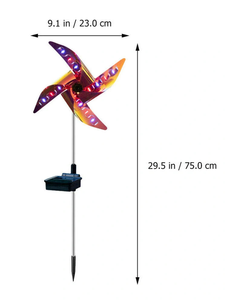 LED Solar Wind Spinner Light for garden and outdoor decoration