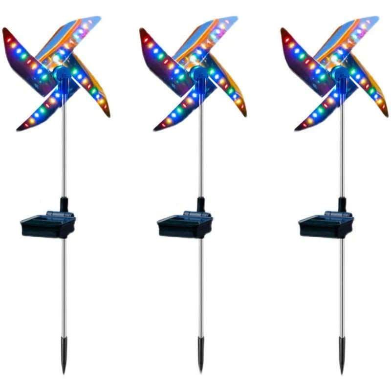 LED Solar Wind Spinner Light for garden and outdoor decoration