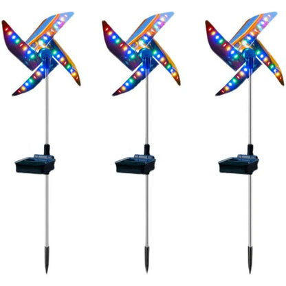 LED Solar Wind Spinner Light for garden and outdoor decoration