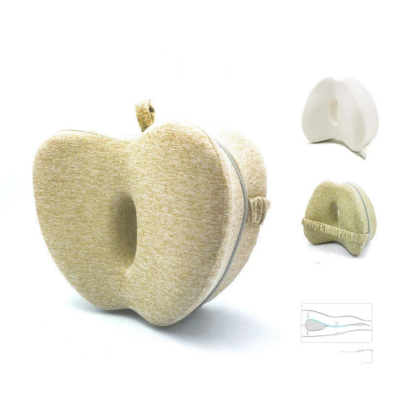 Ergonomic apple-shaped memory foam pillow with breathable design and adjustable thickness for personalized comfort and support