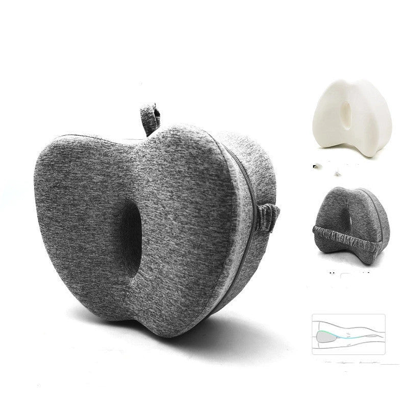 Ergonomic apple-shaped memory foam pillow with breathable design and adjustable thickness for personalized comfort and support
