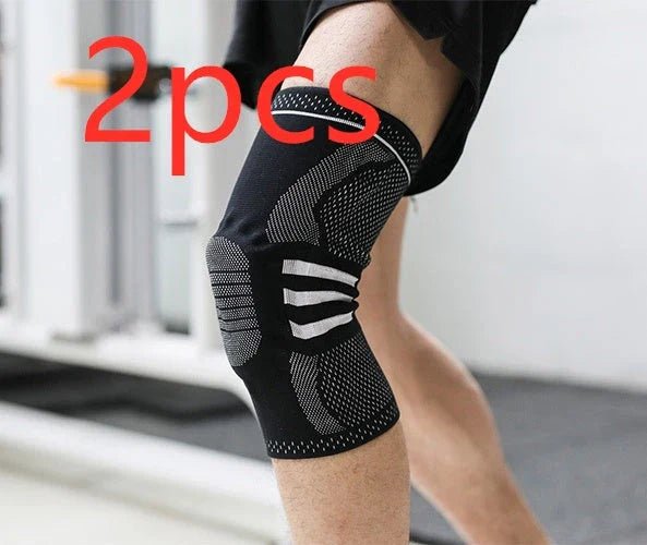 Protective Sports Knee Sleeves for Running and Fitness made of durable nylon material with adjustable strap for customized fit