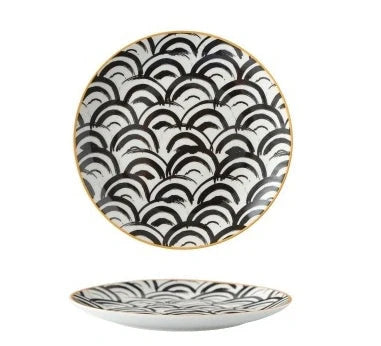 8-inch Nordic style geometric ceramic plate for modern dining