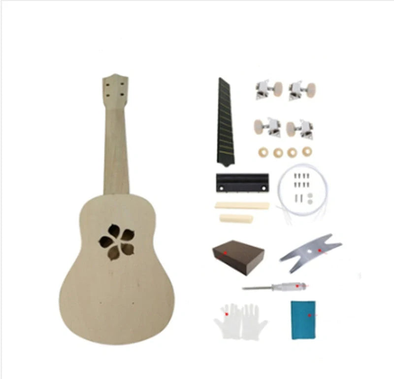 Hand-painted cherry blossom ukulele for beginners with durable basswood construction
