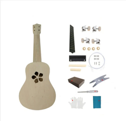 Hand-painted cherry blossom ukulele for beginners with durable basswood construction
