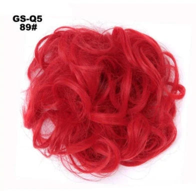 Synthetic wavy curly messy hair bun for women, 12cm diameter, high temperature wire