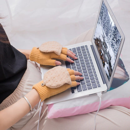 USB 5V heated gloves in various colors for winter sports and outdoor activities