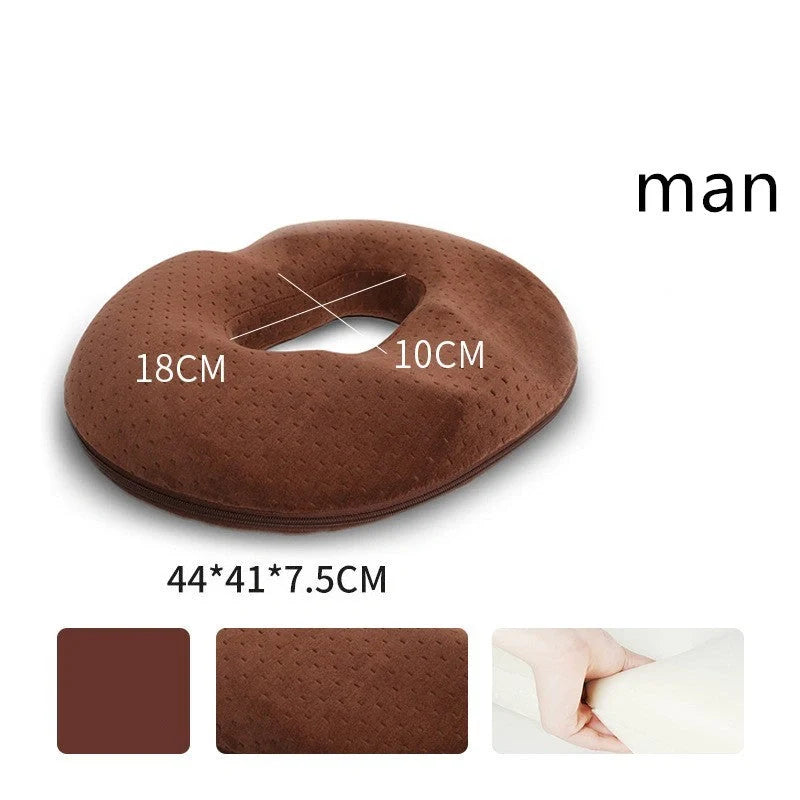 Premium memory foam seat cushion with tailored design for men and women, featuring breathable materials and a removable cover for easy cleaning.