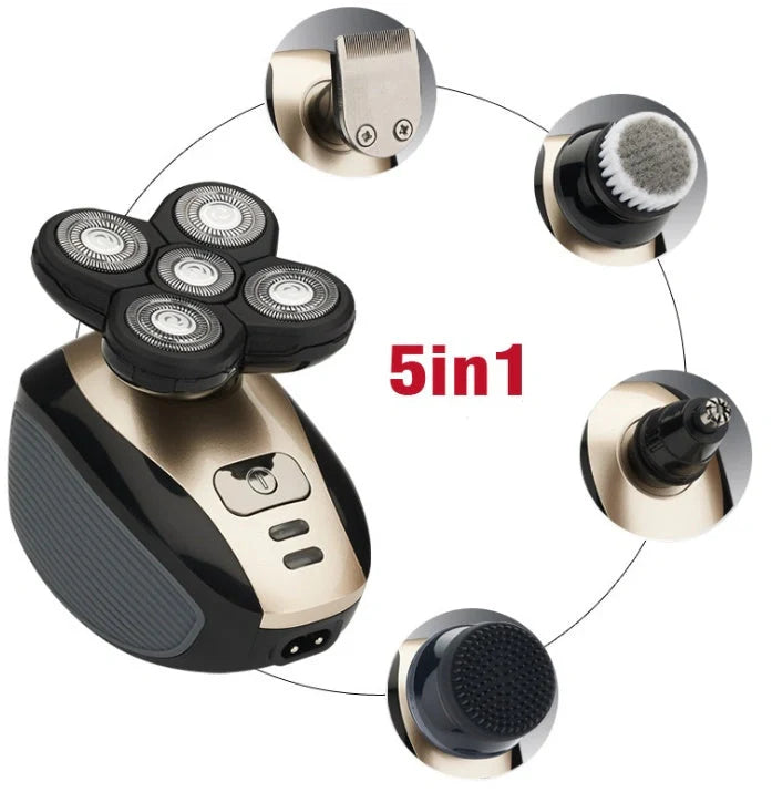 5-in-1 Electric Shaver for Men with 5 Floating Blades, Waterproof and Rechargeable