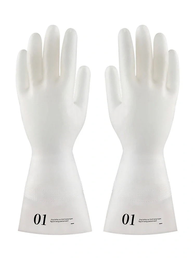 Premium dishwashing gloves with durable nitrile latex construction, textured anti-slip surface, and chemical resistance for household cleaning tasks
