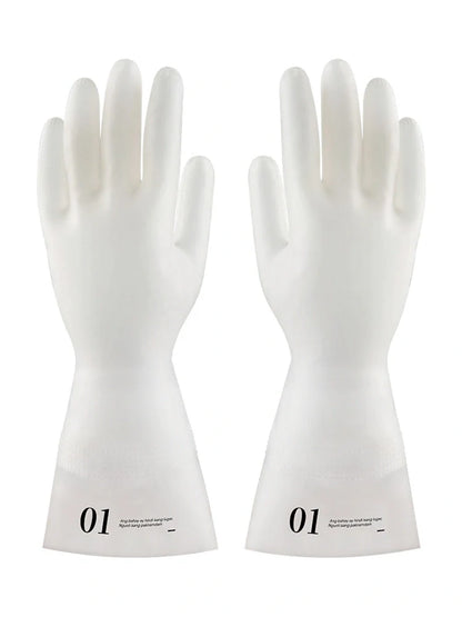 Premium dishwashing gloves with durable nitrile latex construction, textured anti-slip surface, and chemical resistance for household cleaning tasks