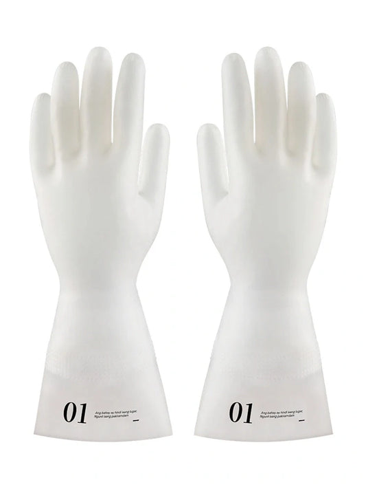 Premium dishwashing gloves with durable nitrile latex construction, textured anti-slip surface, and chemical resistance for household cleaning tasks