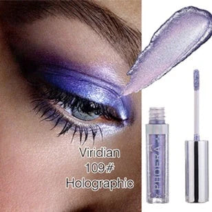 PHOERA Glitter & Glow Liquid Eyeshadow set showcasing 12 vibrant colours with 3D metallic effects