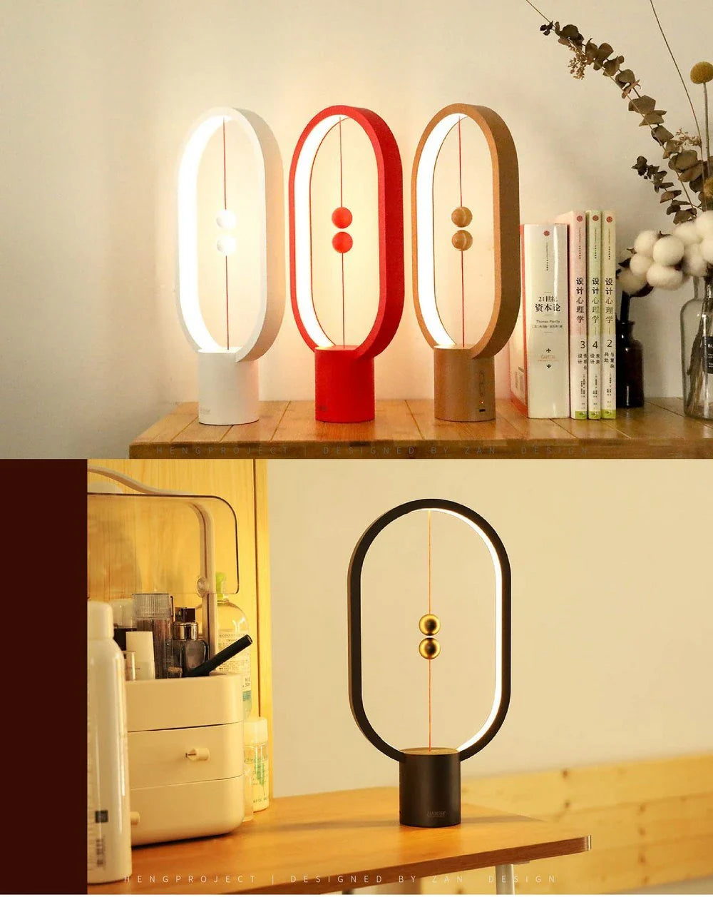 Premium magnetic bedside lamp with dual-colour LED lighting, touch-sensitive dimming controls, and sleek, compact design for bedroom