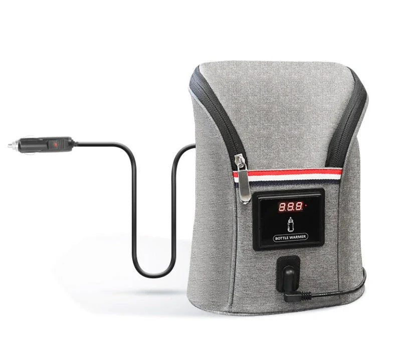 Premium car USB baby bottle warmer with Oxford cloth exterior and temperature display