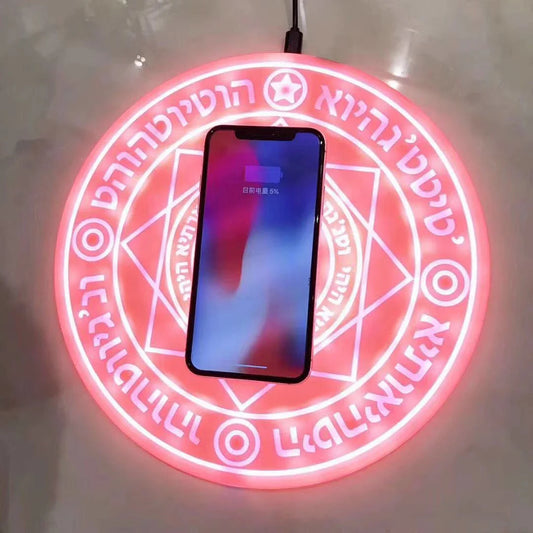 Stylish wireless fast-charging phone dock with mesmerizing ambient glow for modern home and office use