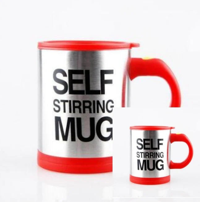 304 stainless steel self-stirring mug with magnetic mixer in various colours