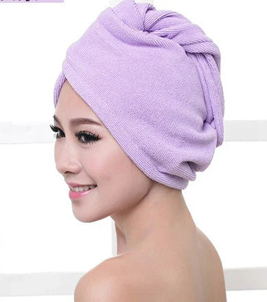 Luxury microfibre hair drying cap with absorbent and quick-drying properties, available in various colours