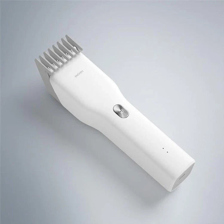 Premium cordless hair trimmer with genuine leather exterior, powerful motor, and versatile design for adults and children's grooming needs