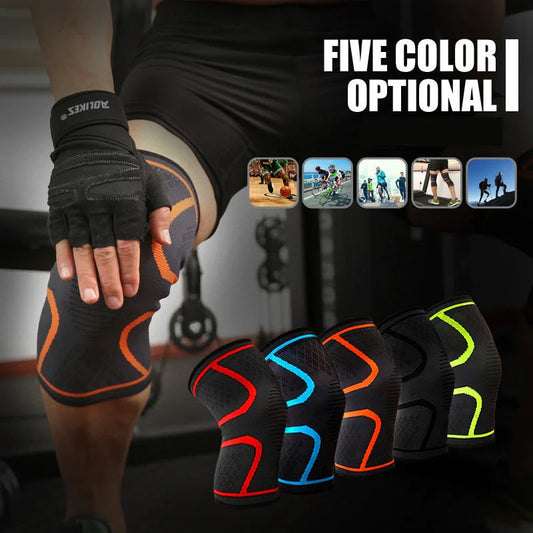 Anti-slip breathable knee support in various colours for joint health