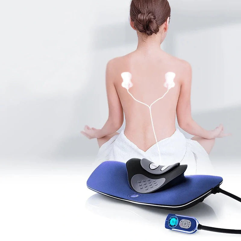 Air Soft Brace Adjustable Neck and Waist Massager in black