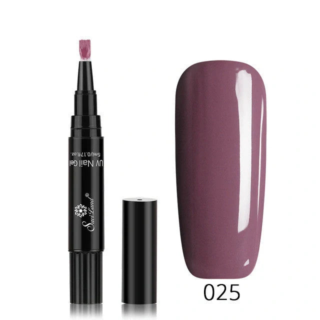 3-in-1 Gel Nail Varnish Pen with Glitter for easy one-step nail art