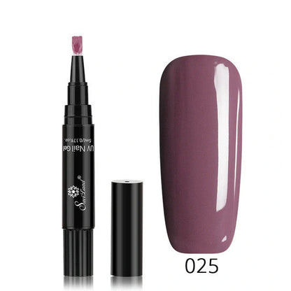 3-in-1 Gel Nail Varnish Pen with Glitter for easy one-step nail art
